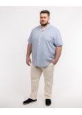 Chemisette en lin grande taille bleu clair