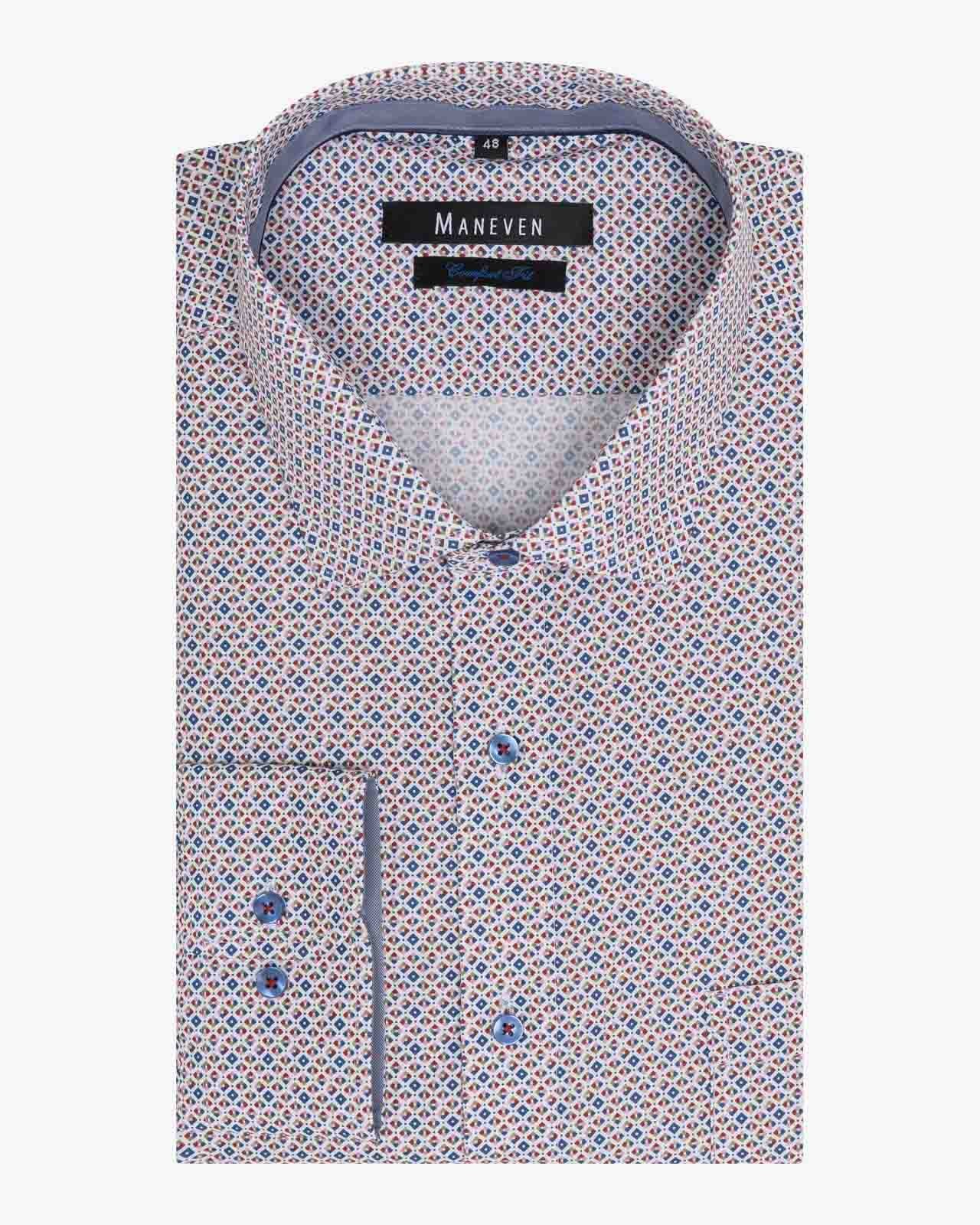 Chemise popeline micro imprimé grande taille rose non iron