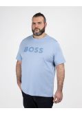 T-shirt col rond grande taille bleu clair