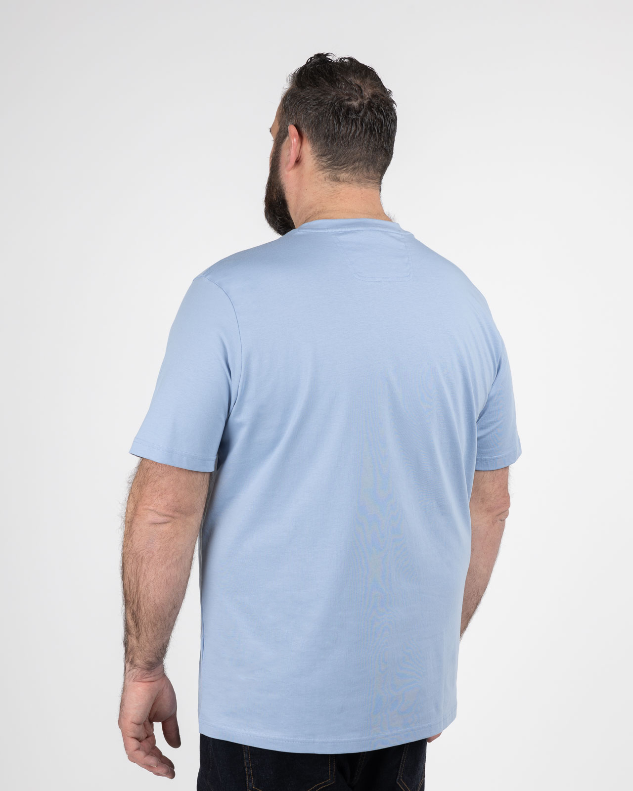 T-shirt col rond grande taille bleu clair