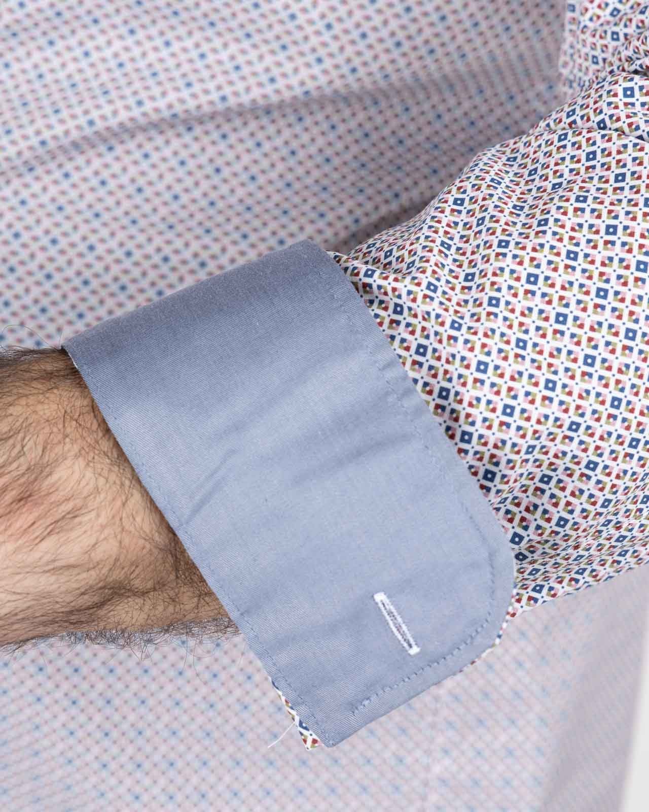 Chemise popeline micro imprimé grande taille rose non iron