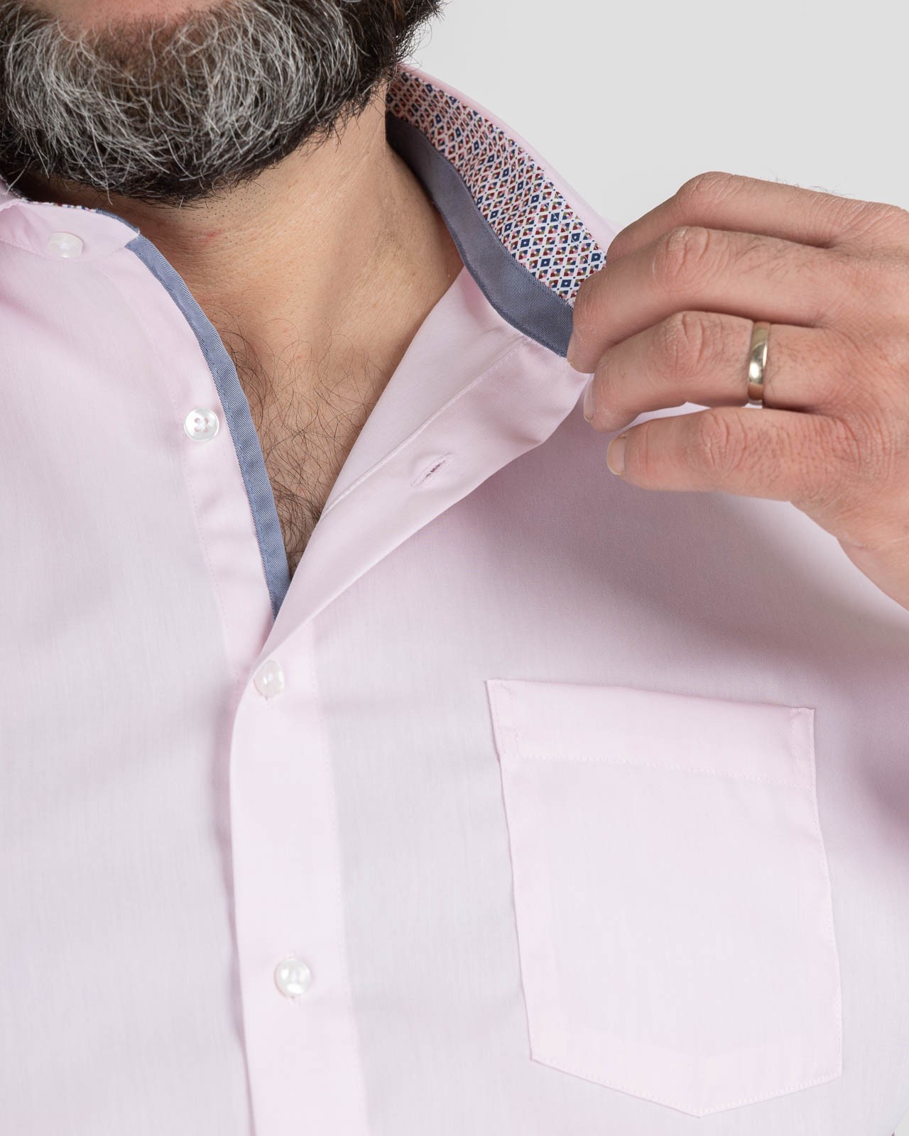 Chemise popeline grande taille rose non iron