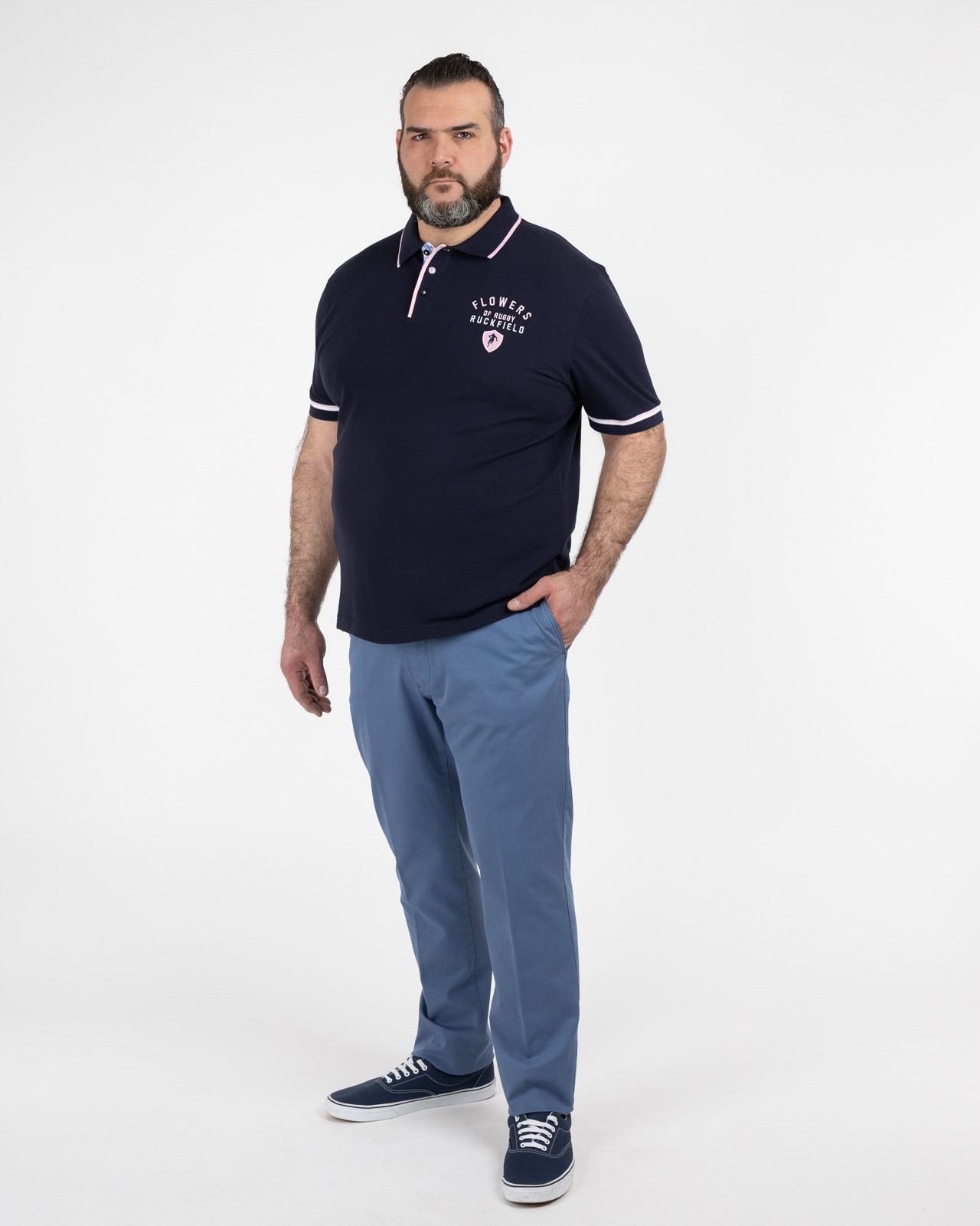 Pantalon chino avec ceinture grande taille bleu