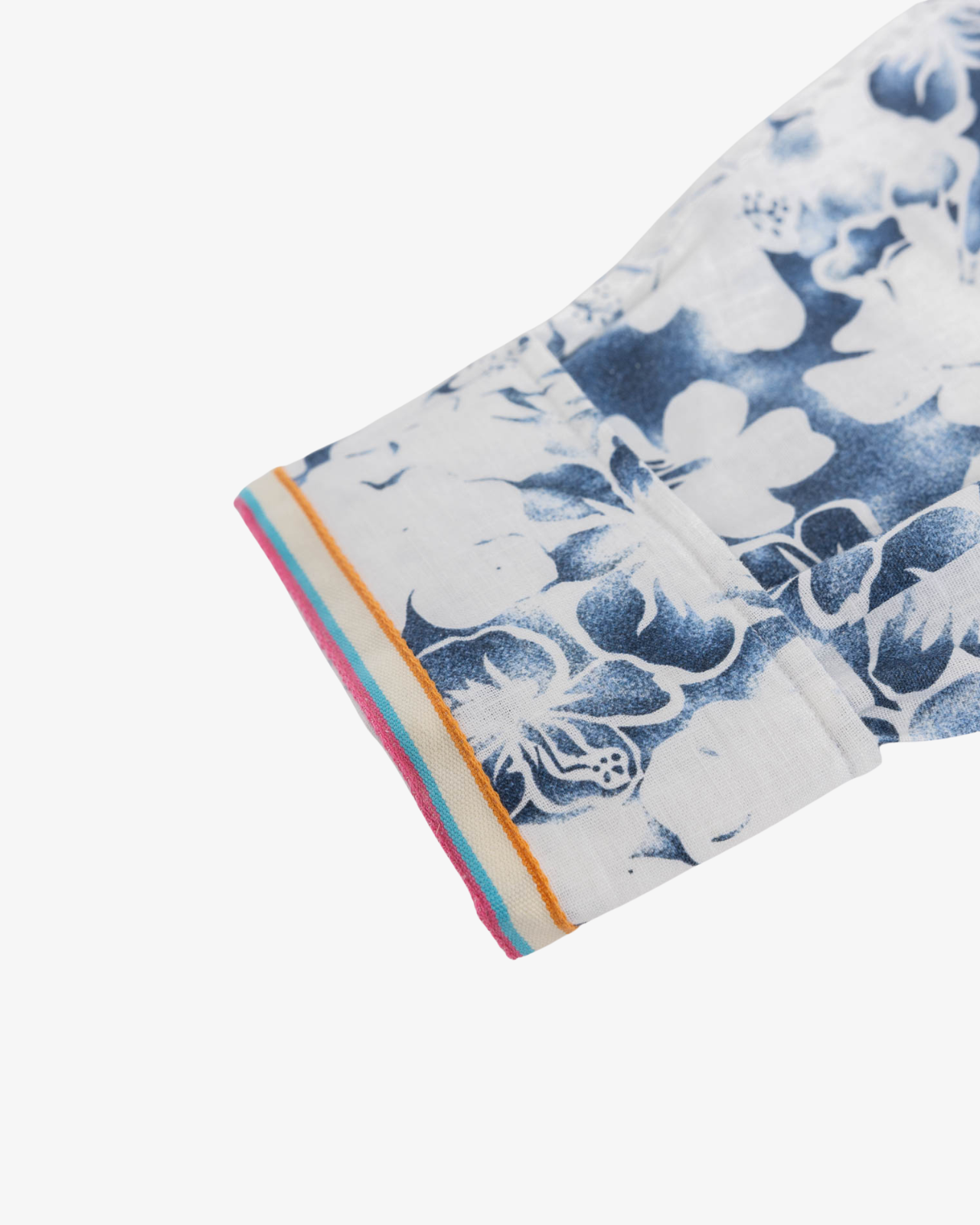 Chemise en coton et lin grande taille bleu