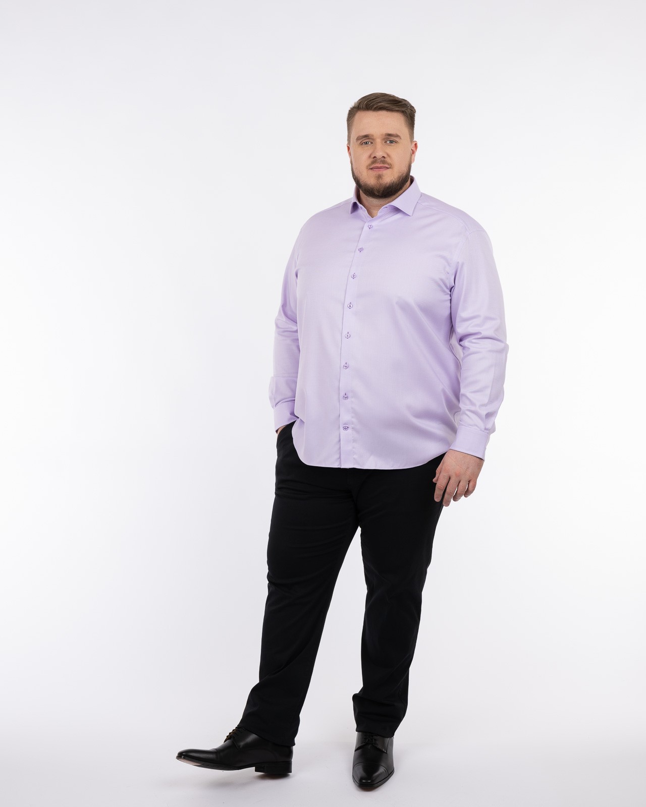 Chemise twill non iron grande taille violet