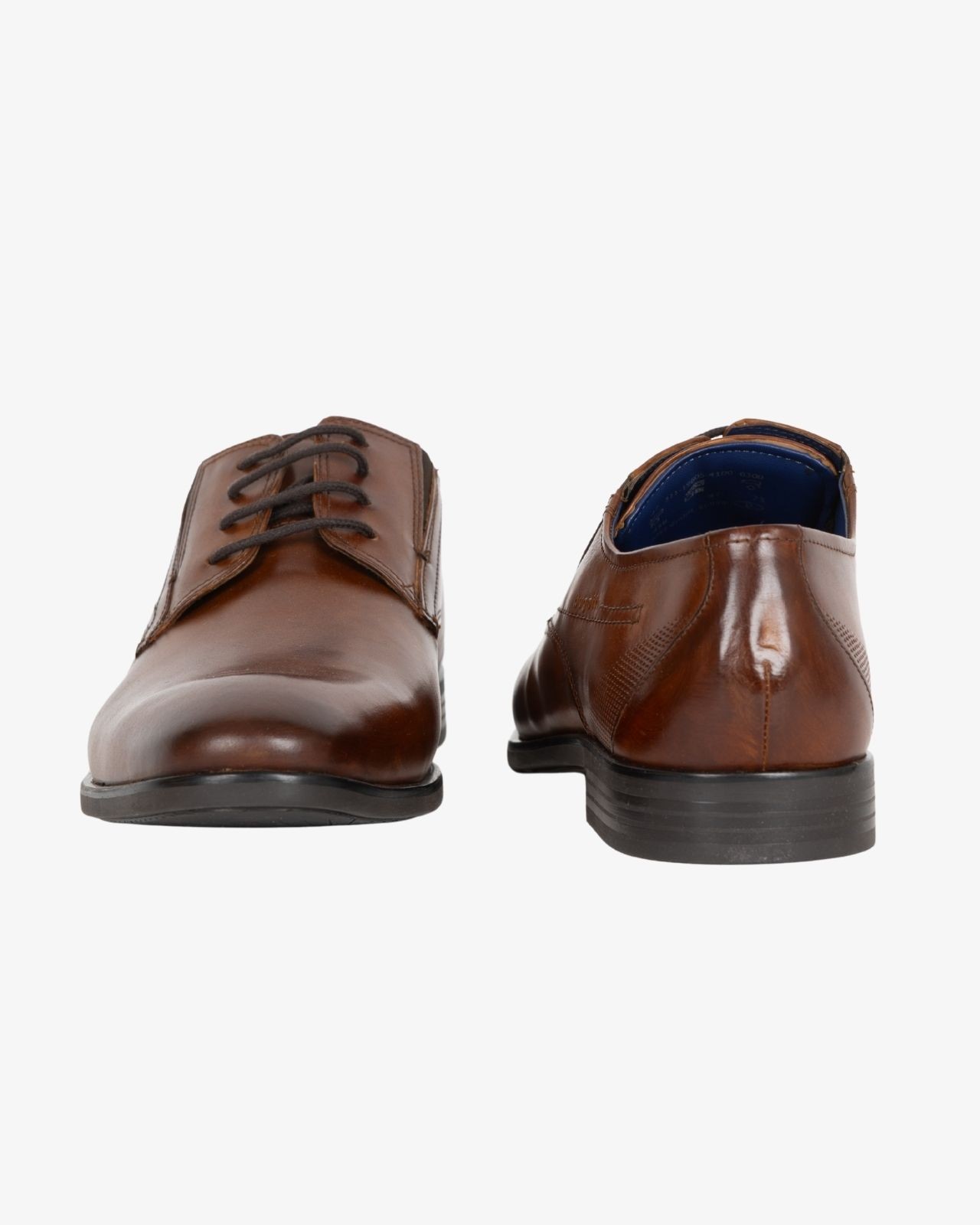 Chaussures derby en cuir grande taille cognac