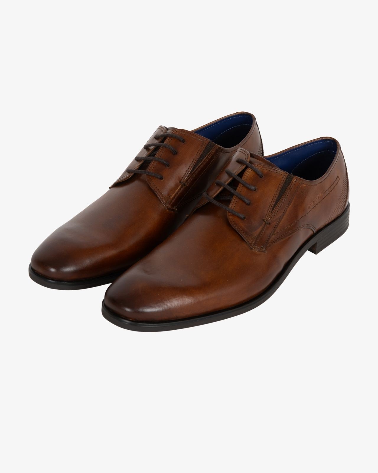 Chaussures derby en cuir grande taille cognac