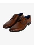 Chaussures derby en cuir grande taille cognac
