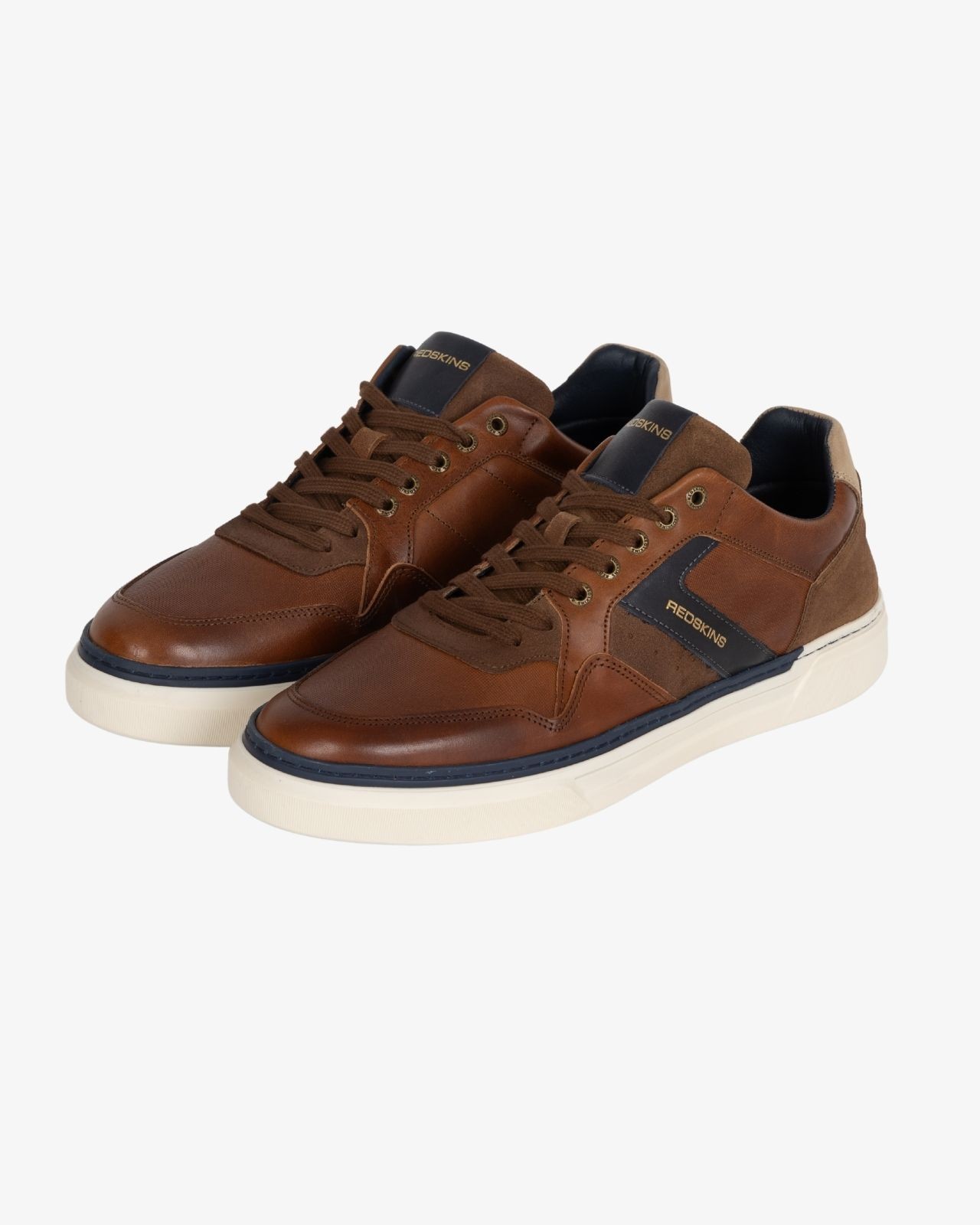 Sneakers bicolore grande taille cognac