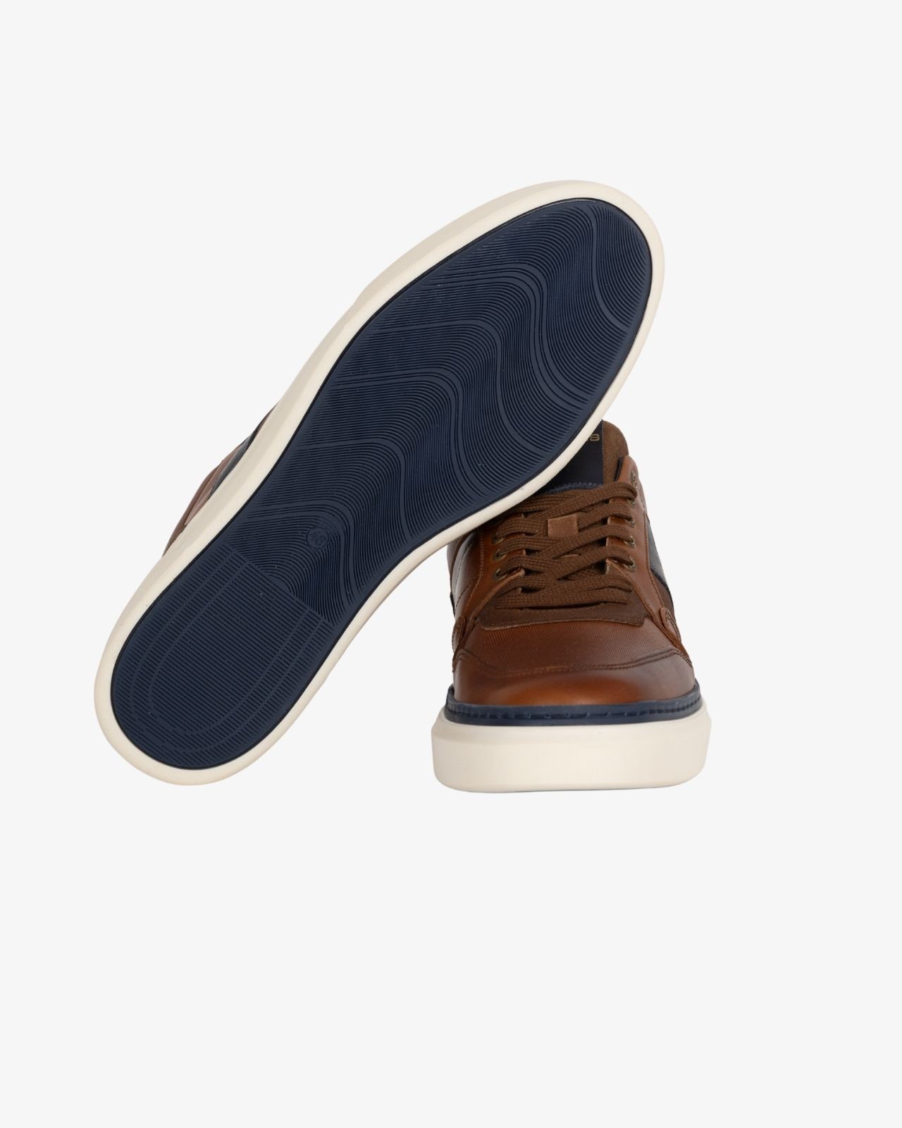 Sneakers bicolore grande taille cognac