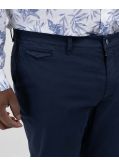 Pantalon chino tencel armuré grande taille bleu marine