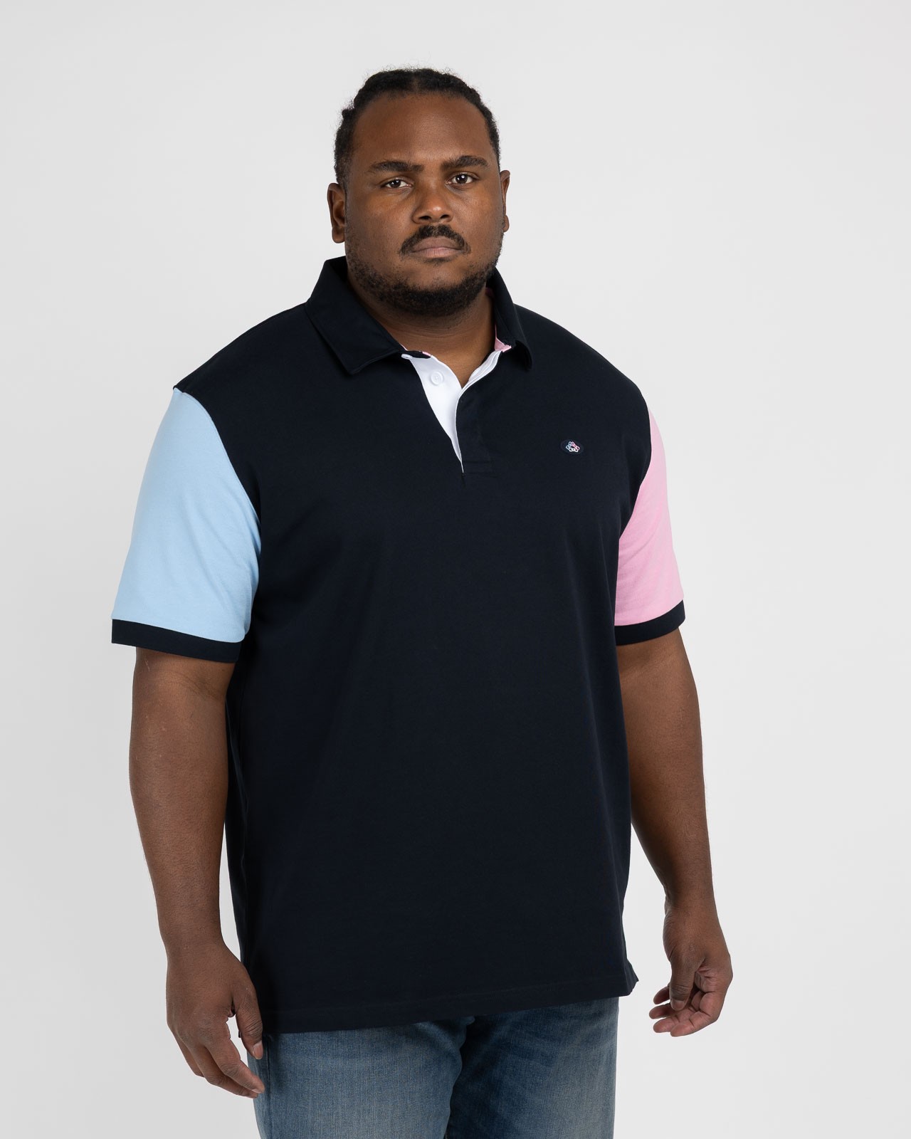 Polo jersey grande taille bleu marine