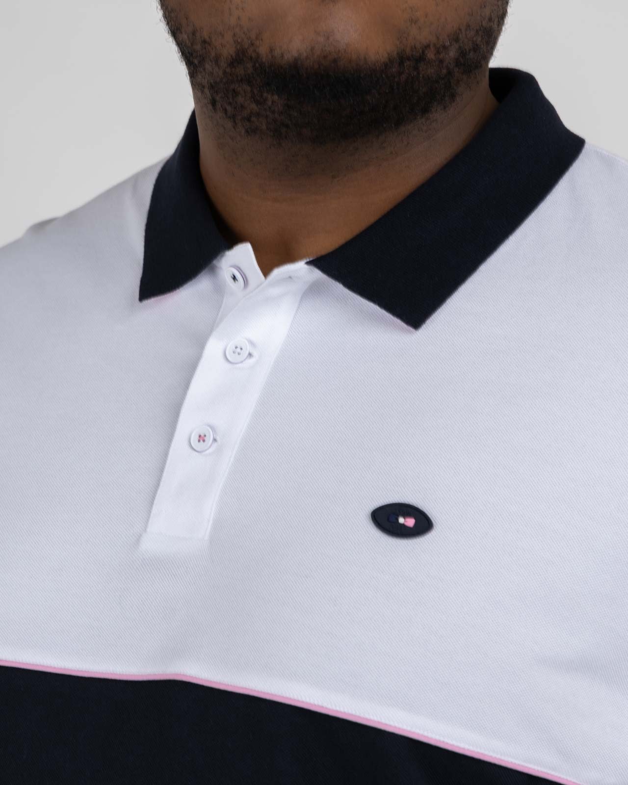 Polo piqué XV grande taille bleu marine