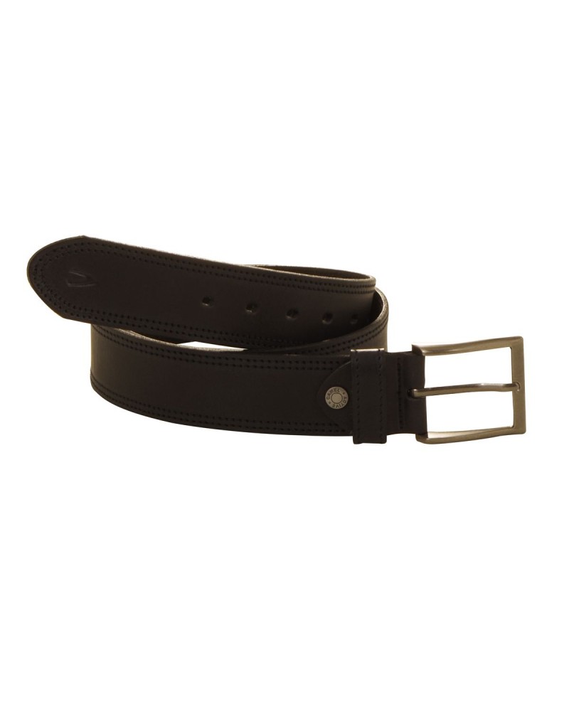 Ceinture noire avec boucle argent: grande taille du L au 4XL