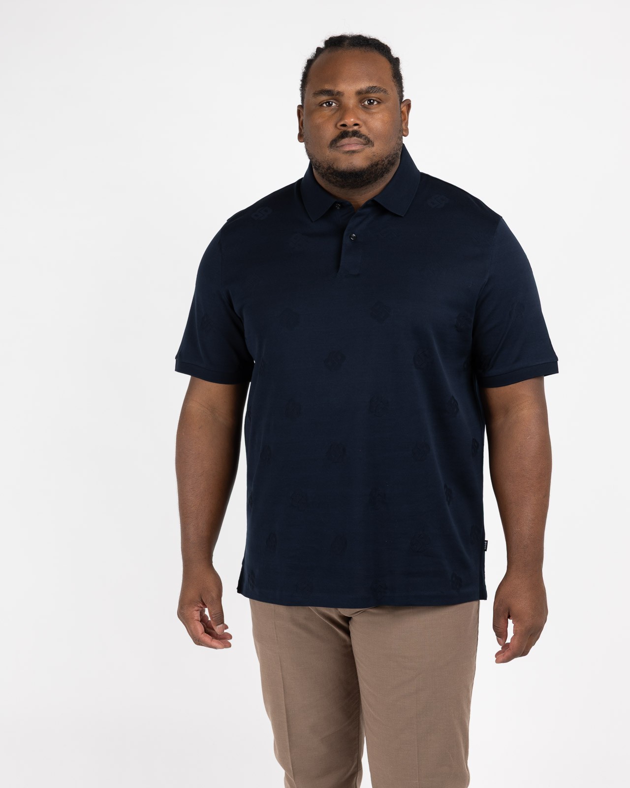 Polo grande taille bleu marine