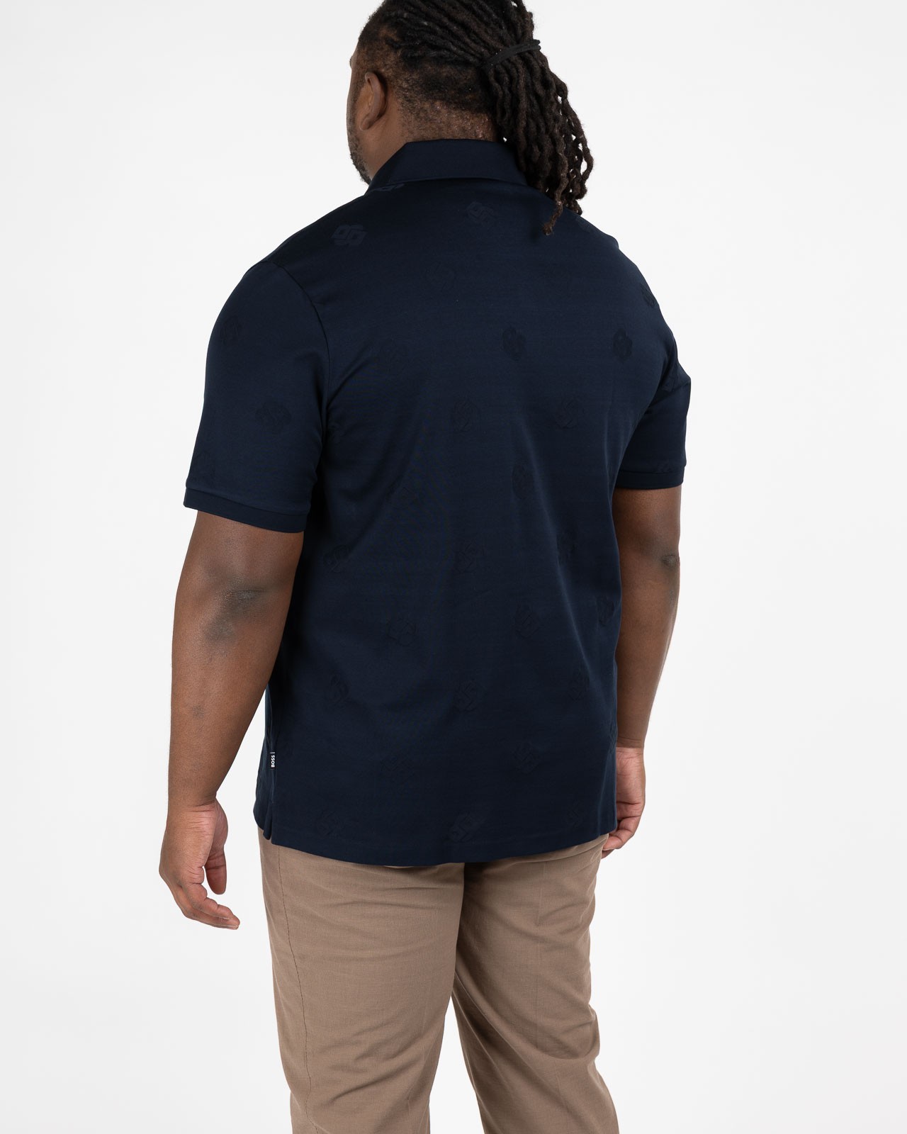 Polo grande taille bleu marine