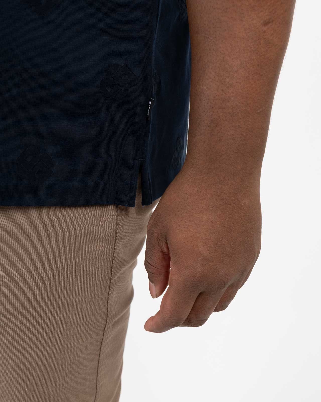 Polo grande taille bleu marine