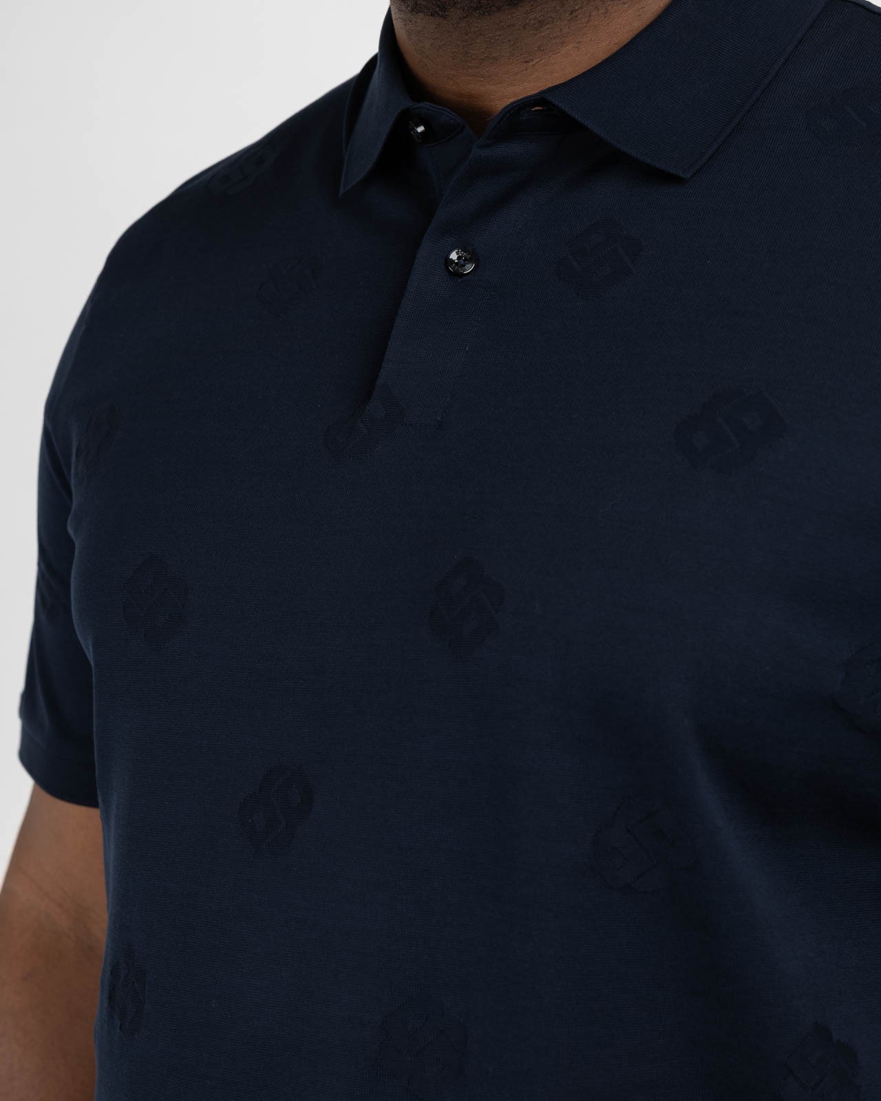 Polo grande taille bleu marine