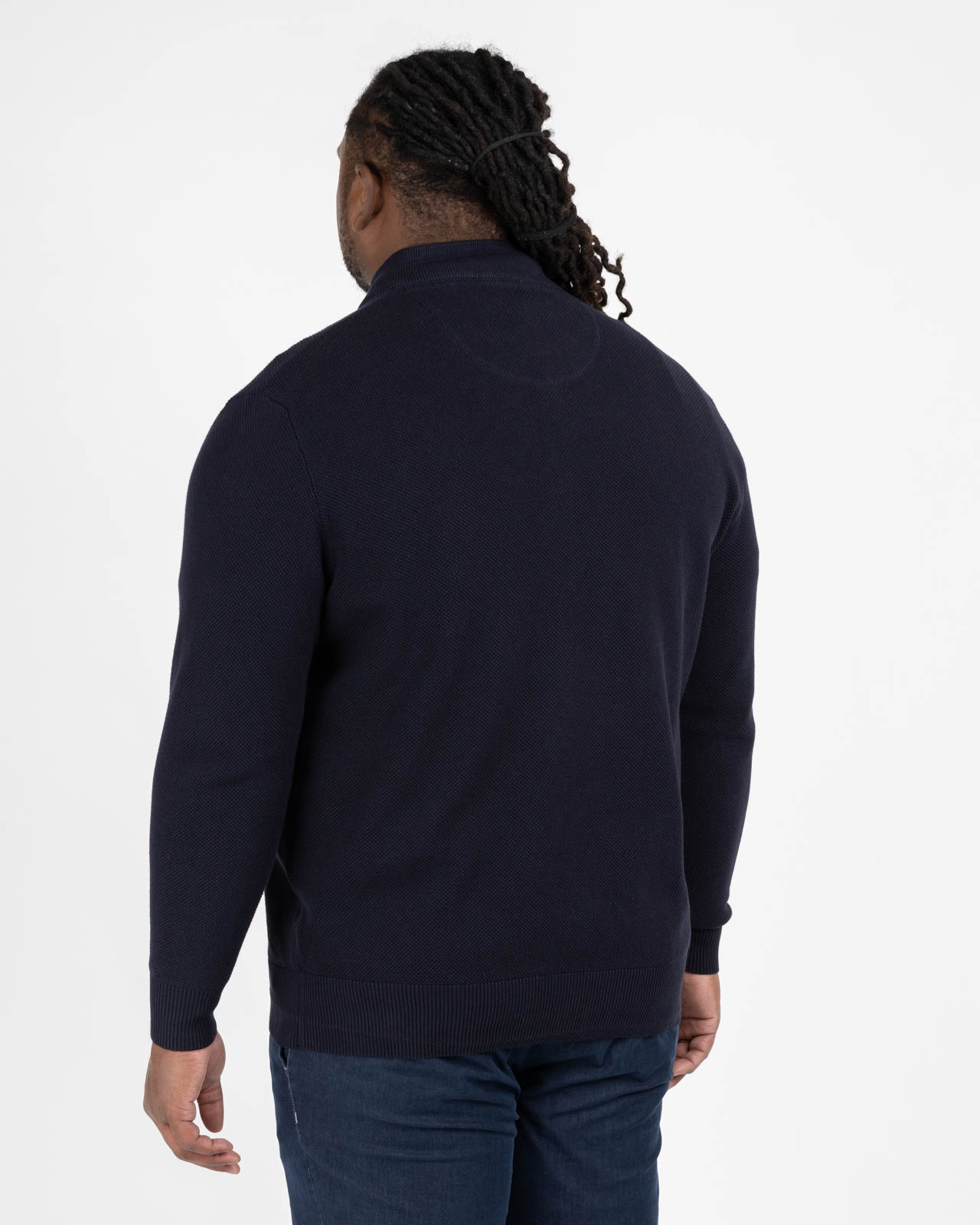 Cardigan zippé grande taille bleu marine