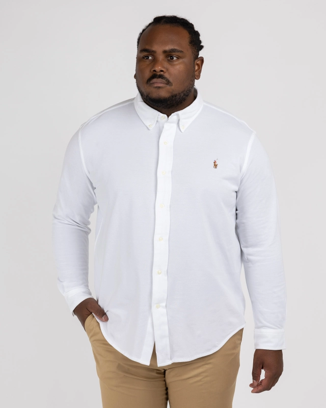 Chemise oxford mesh grande taille blanc