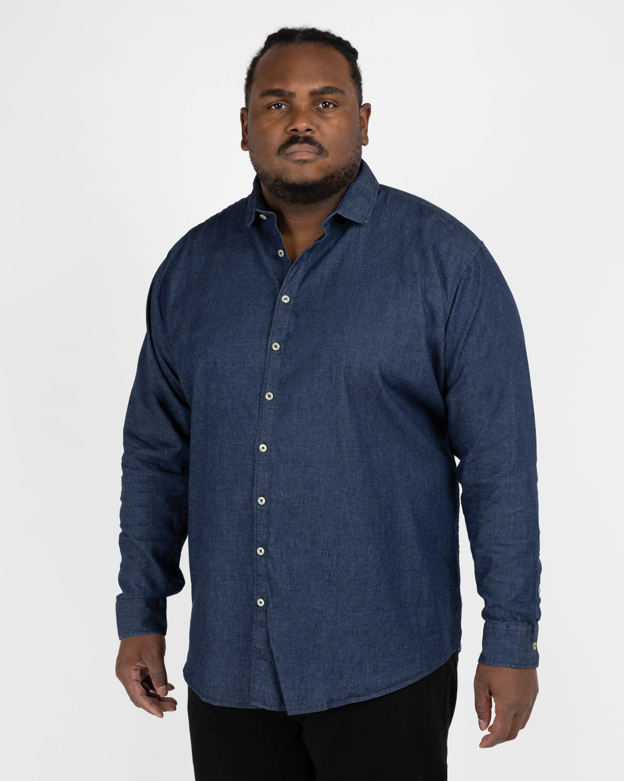 Chemise aspect jean grande taille bleu foncé