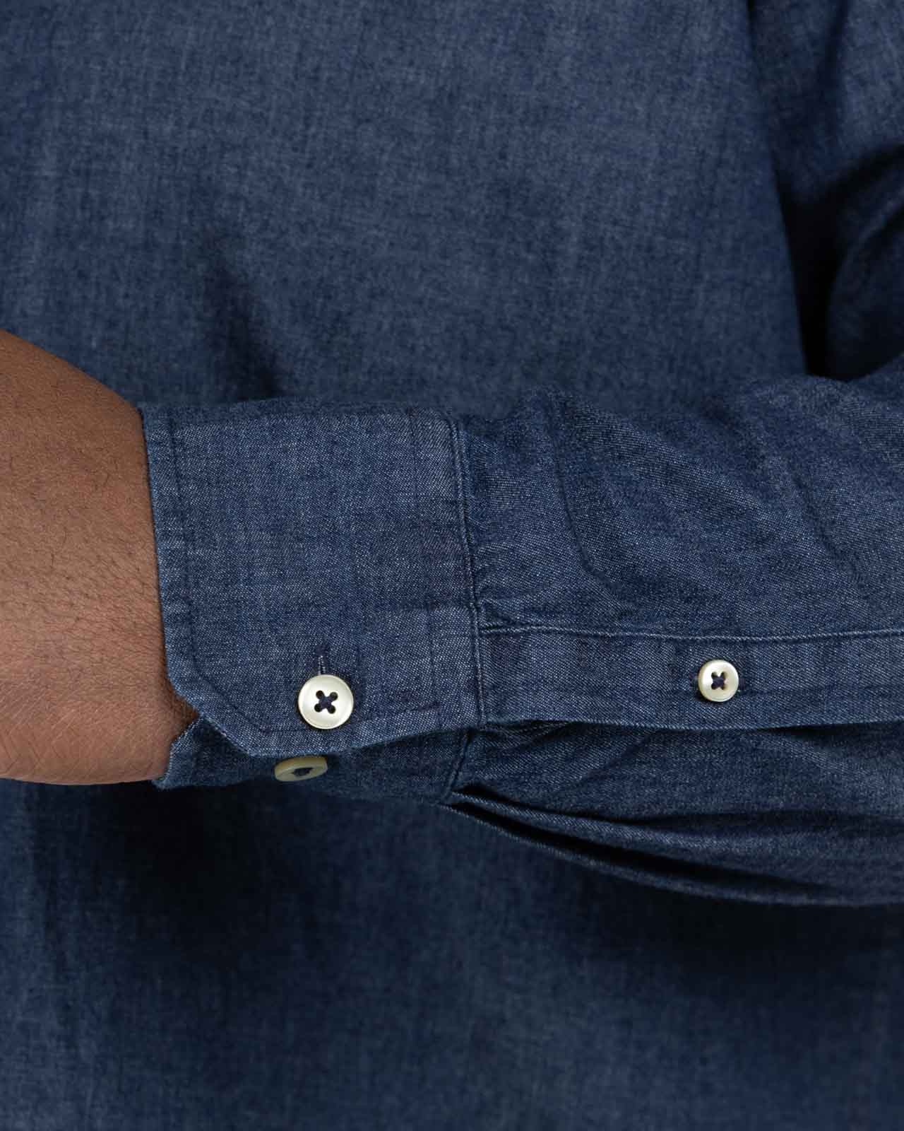 Chemise aspect jean grande taille bleu foncé