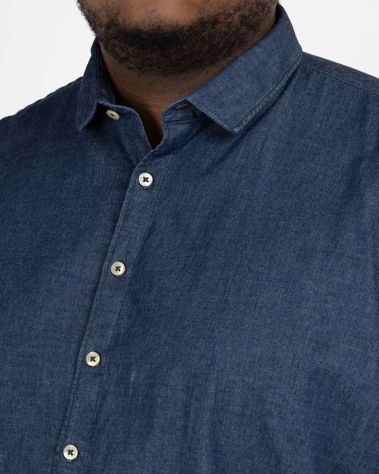 Chemise aspect jean grande taille bleu foncé