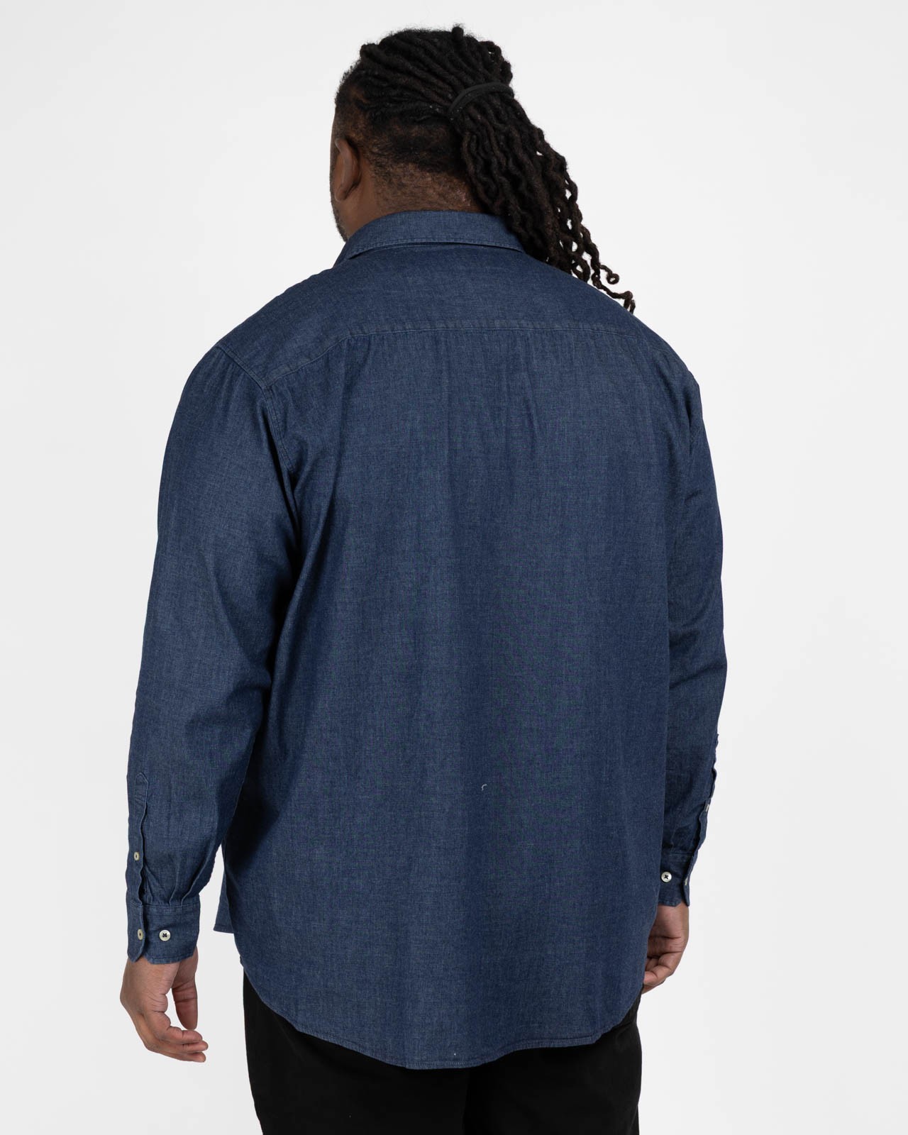 Chemise aspect jean grande taille bleu foncé