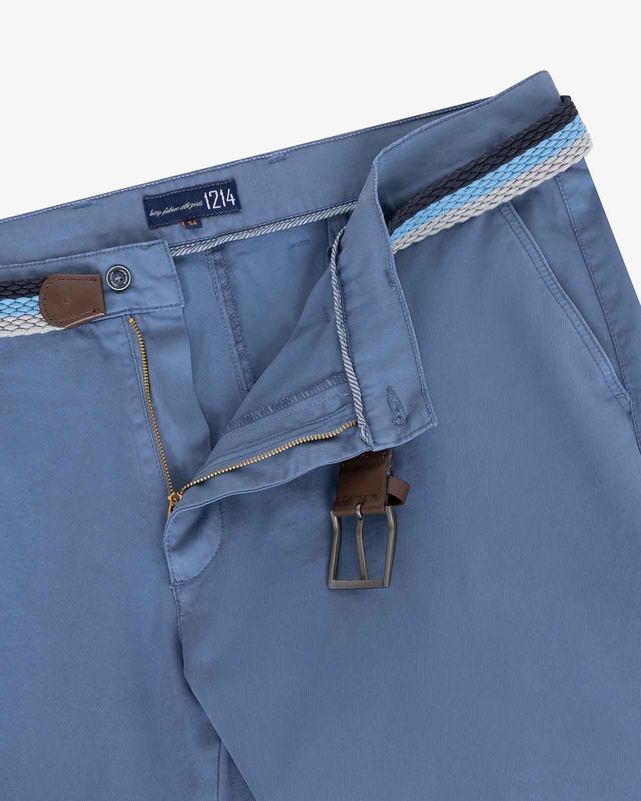 Pantalon chino avec ceinture grande taille bleu