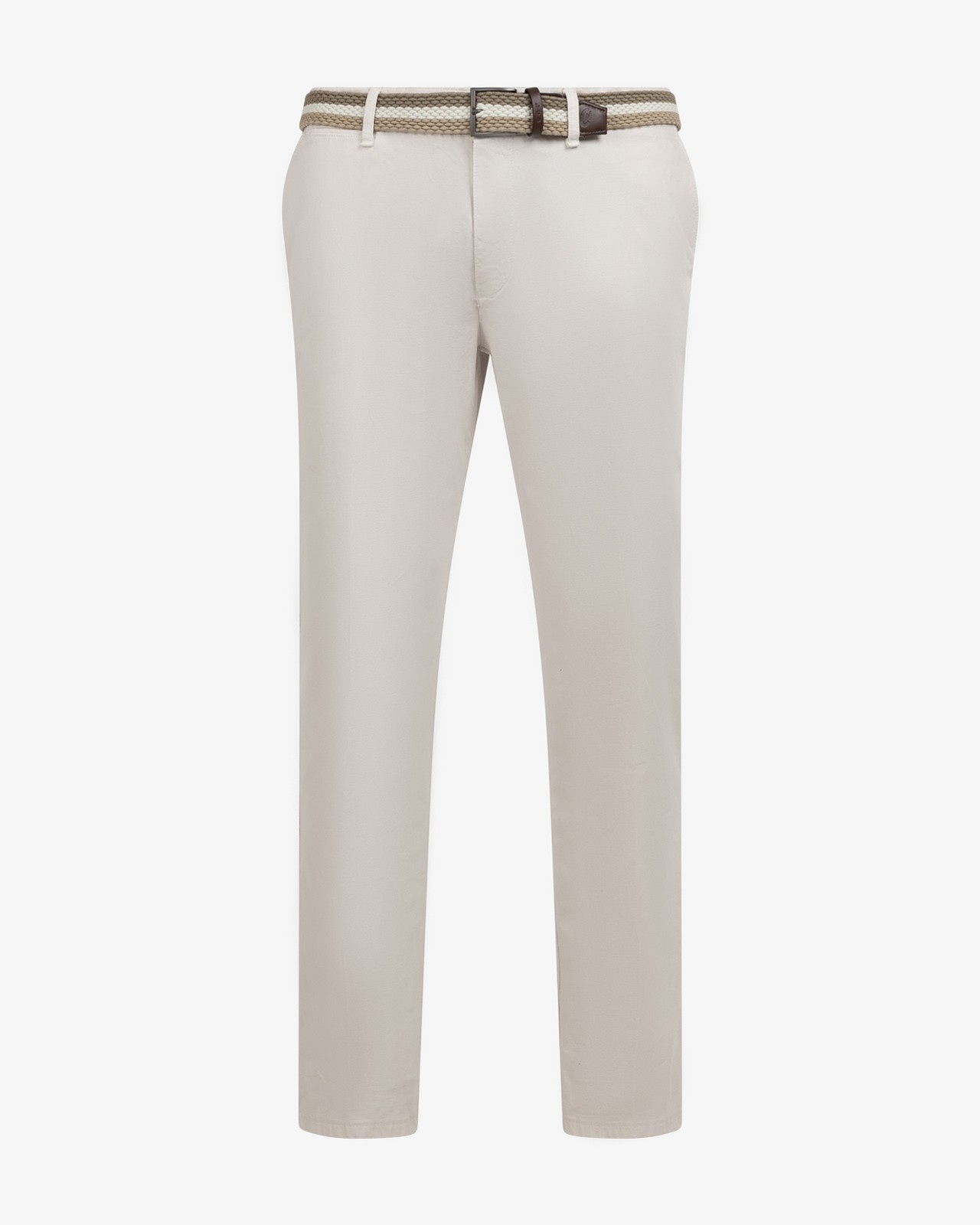 Pantalon chino avec ceinture grande taille écru