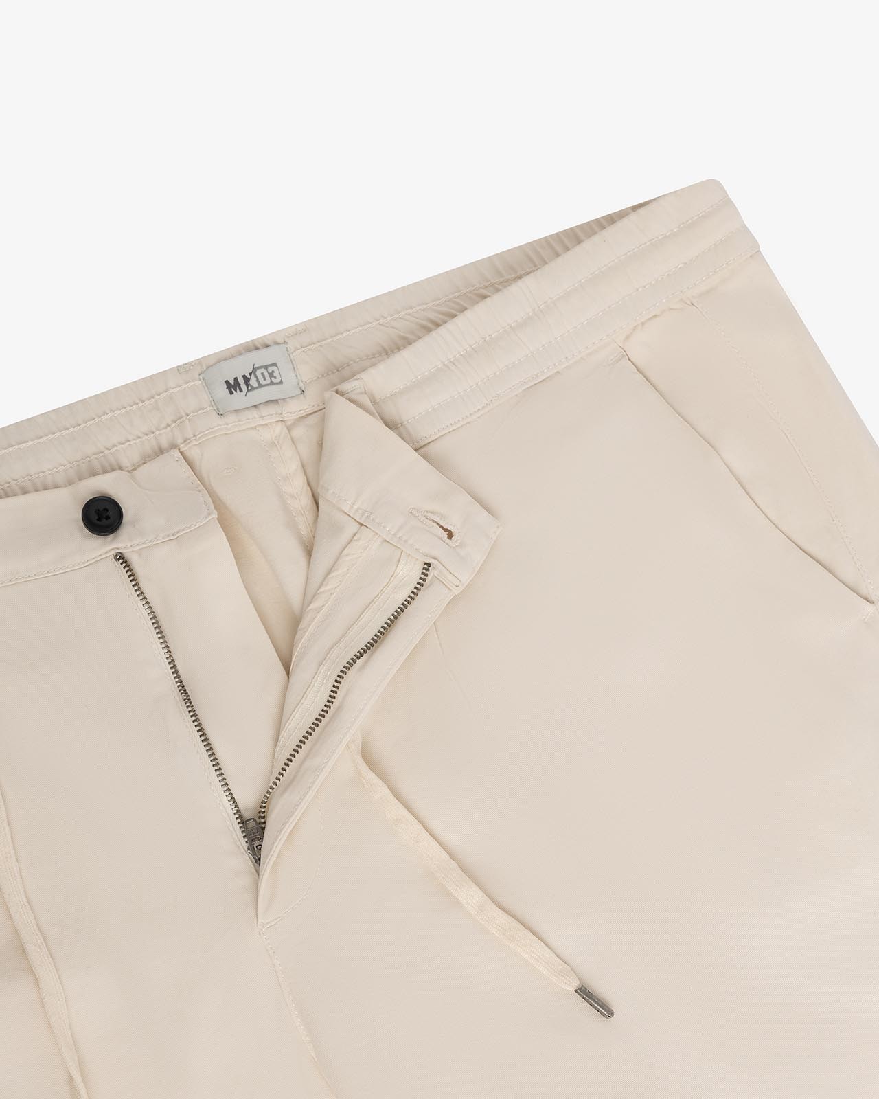Pantalon à pinces grande taille écru