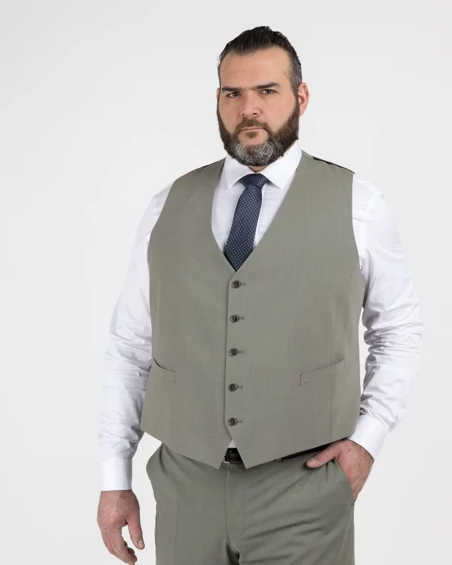 Gilet de costume grande taille vert sauge