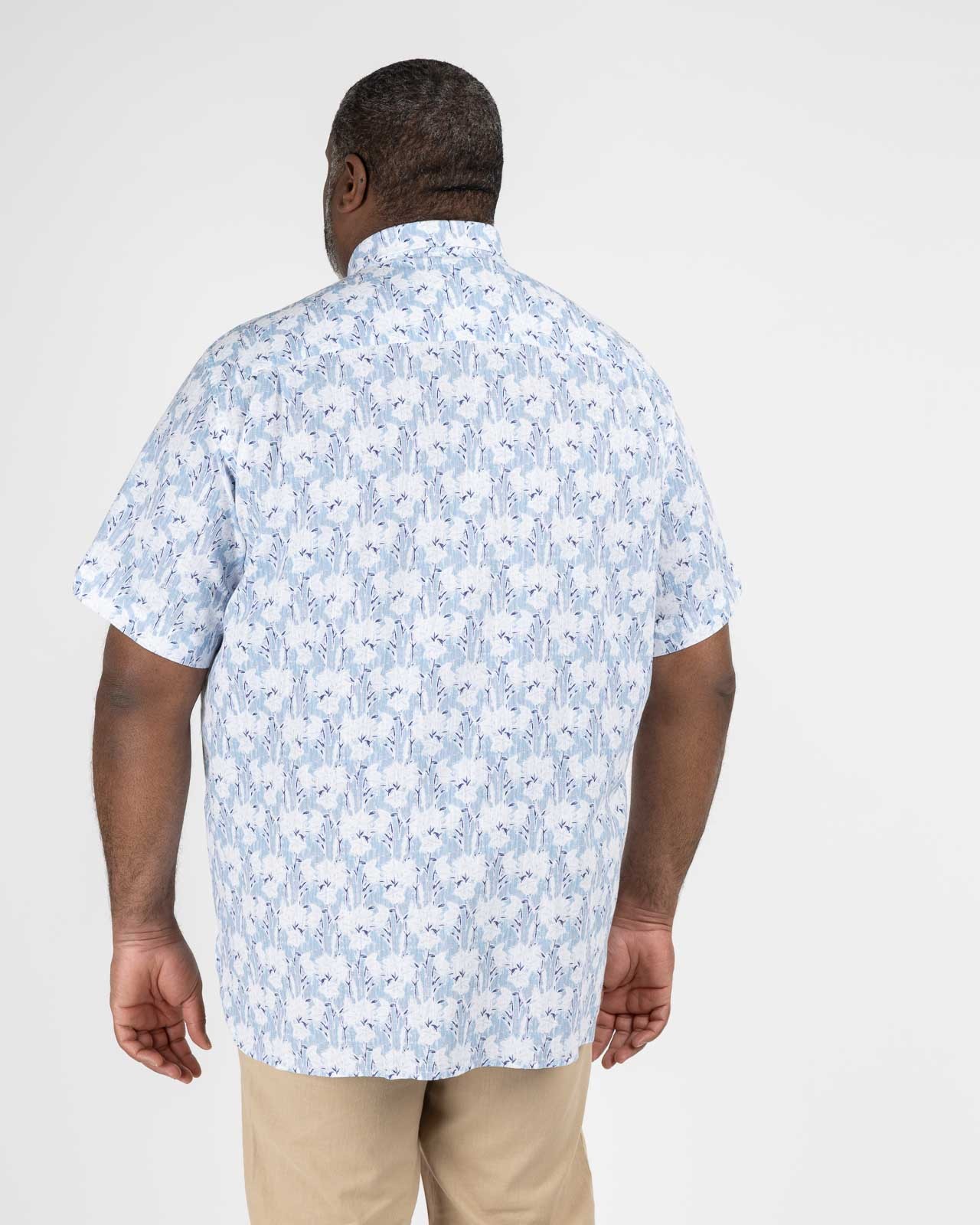 Chemisette fleurie grande taille bleu clair