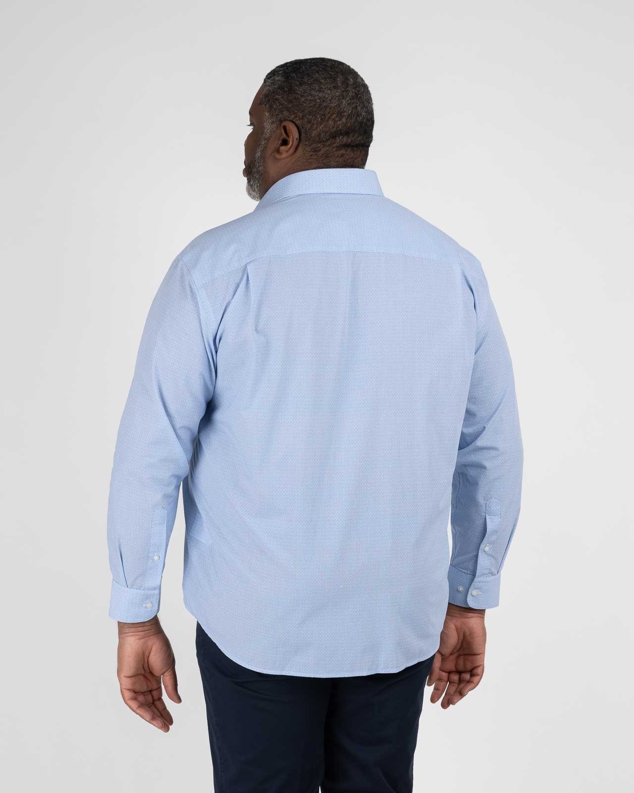 Chemise facile à repasser imprimé grande taille bleu clair