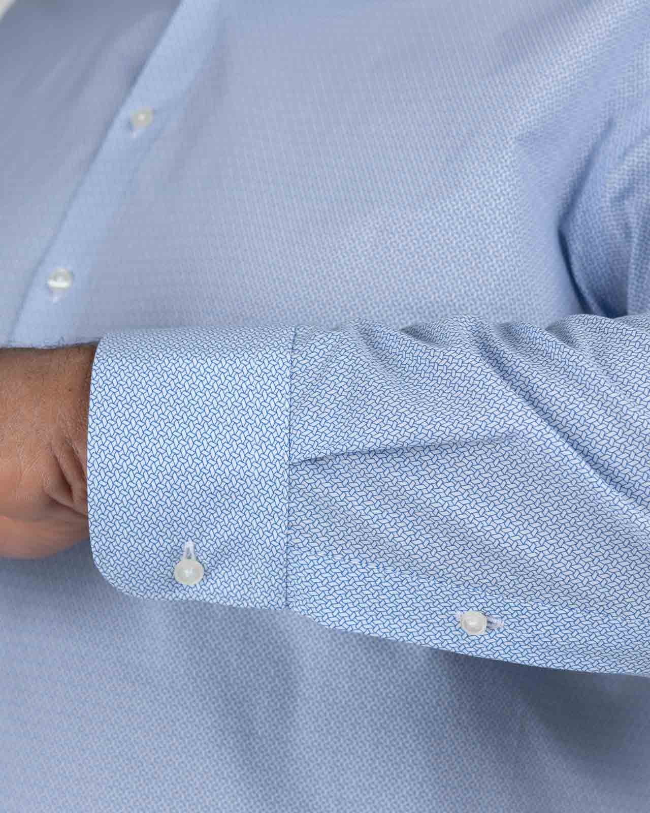 Chemise facile à repasser imprimé grande taille bleu clair