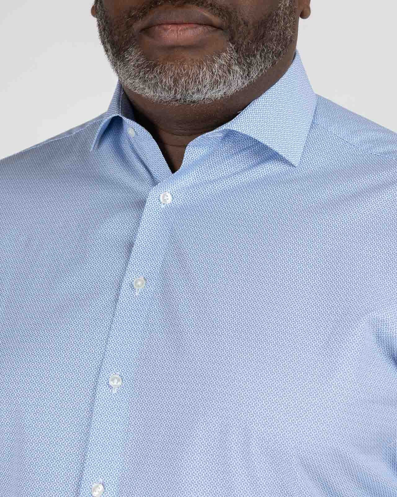 Chemise facile à repasser imprimé grande taille bleu clair