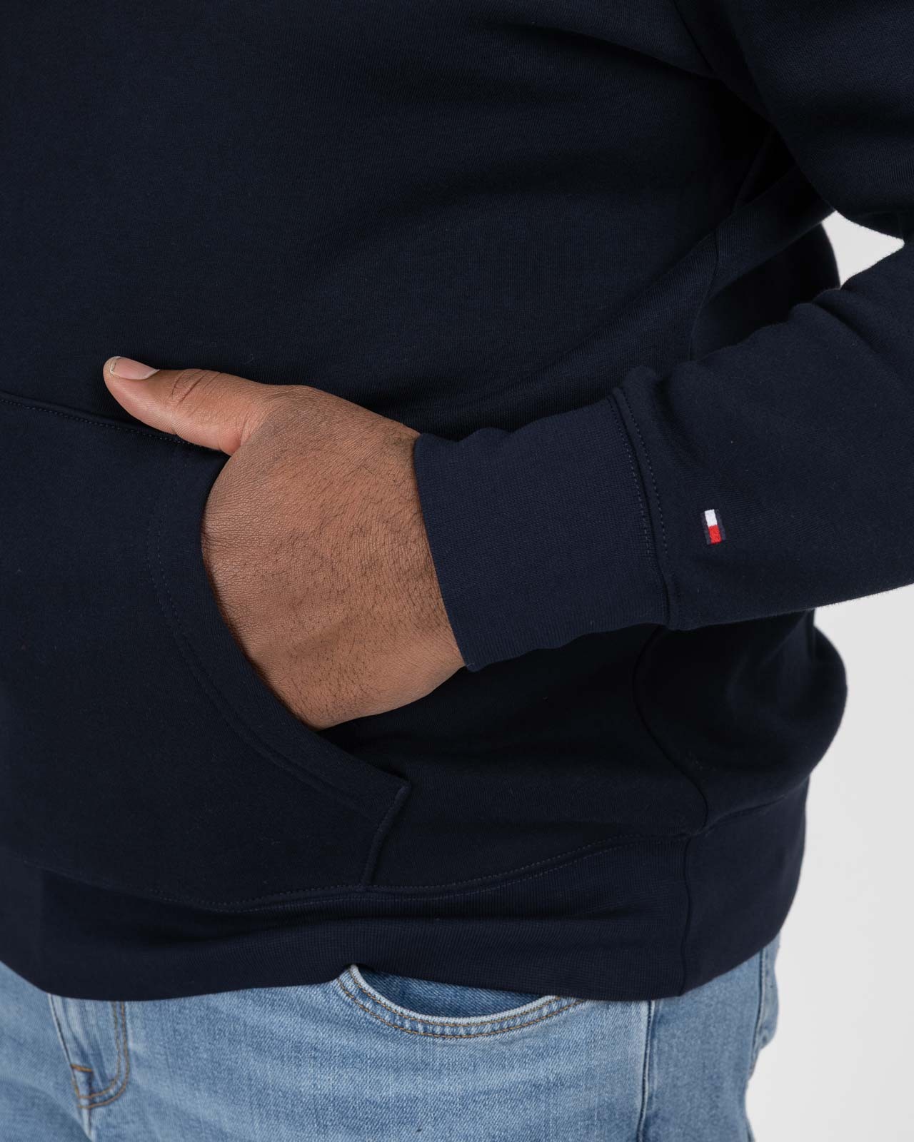 Sweat à capuche grande taille bleu marine