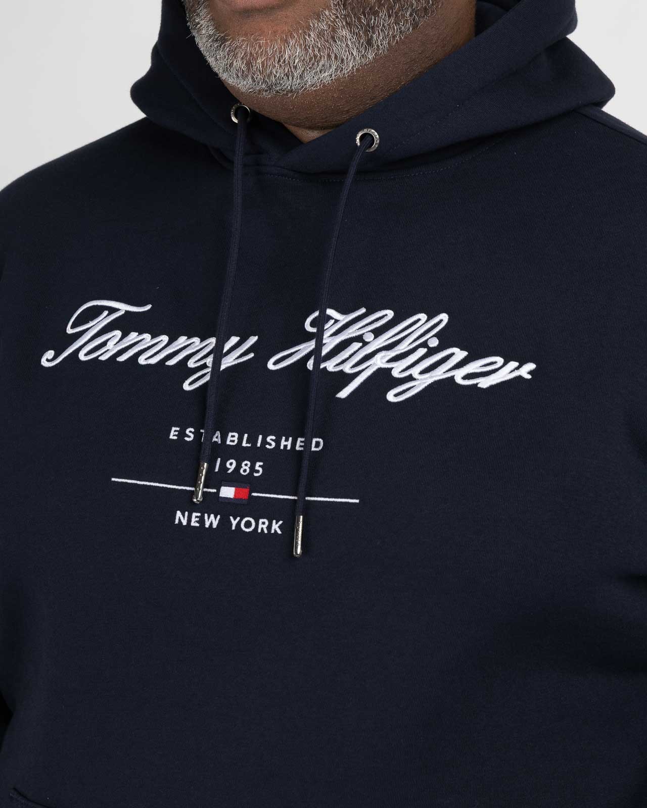 Sweat à capuche grande taille bleu marine