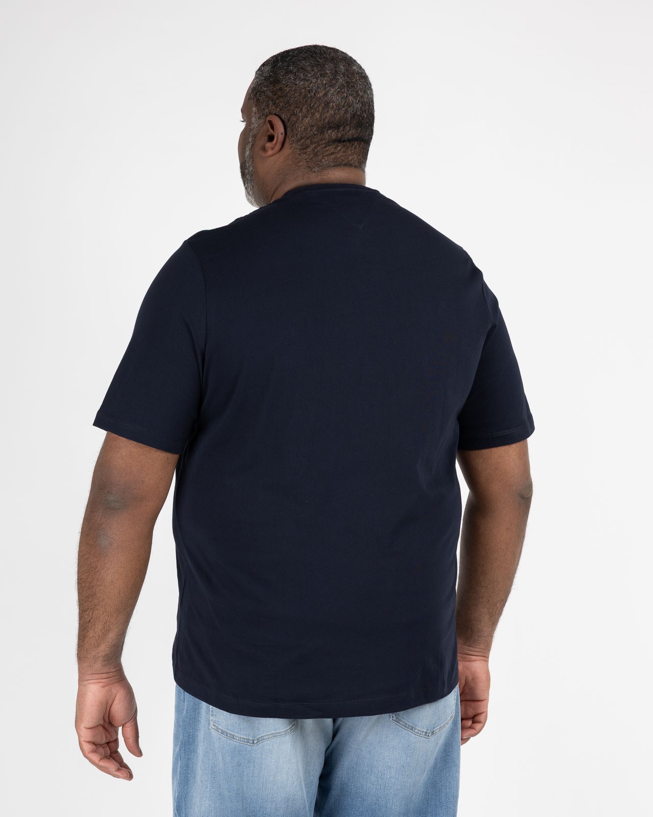 T-shirt col rond grande taille bleu marine