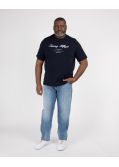 T-shirt col rond grande taille bleu marine