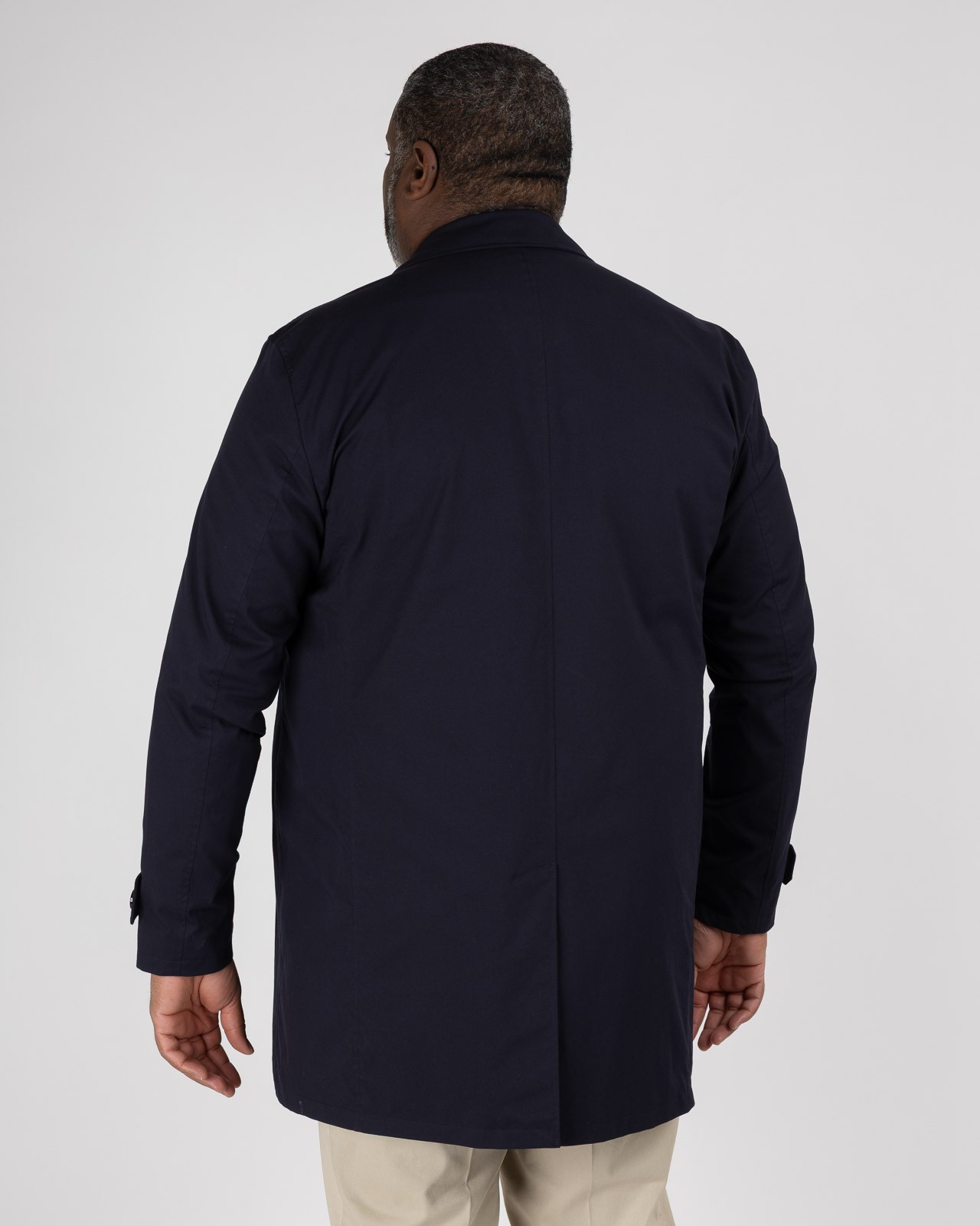 Imperméable long grande taille bleu marine