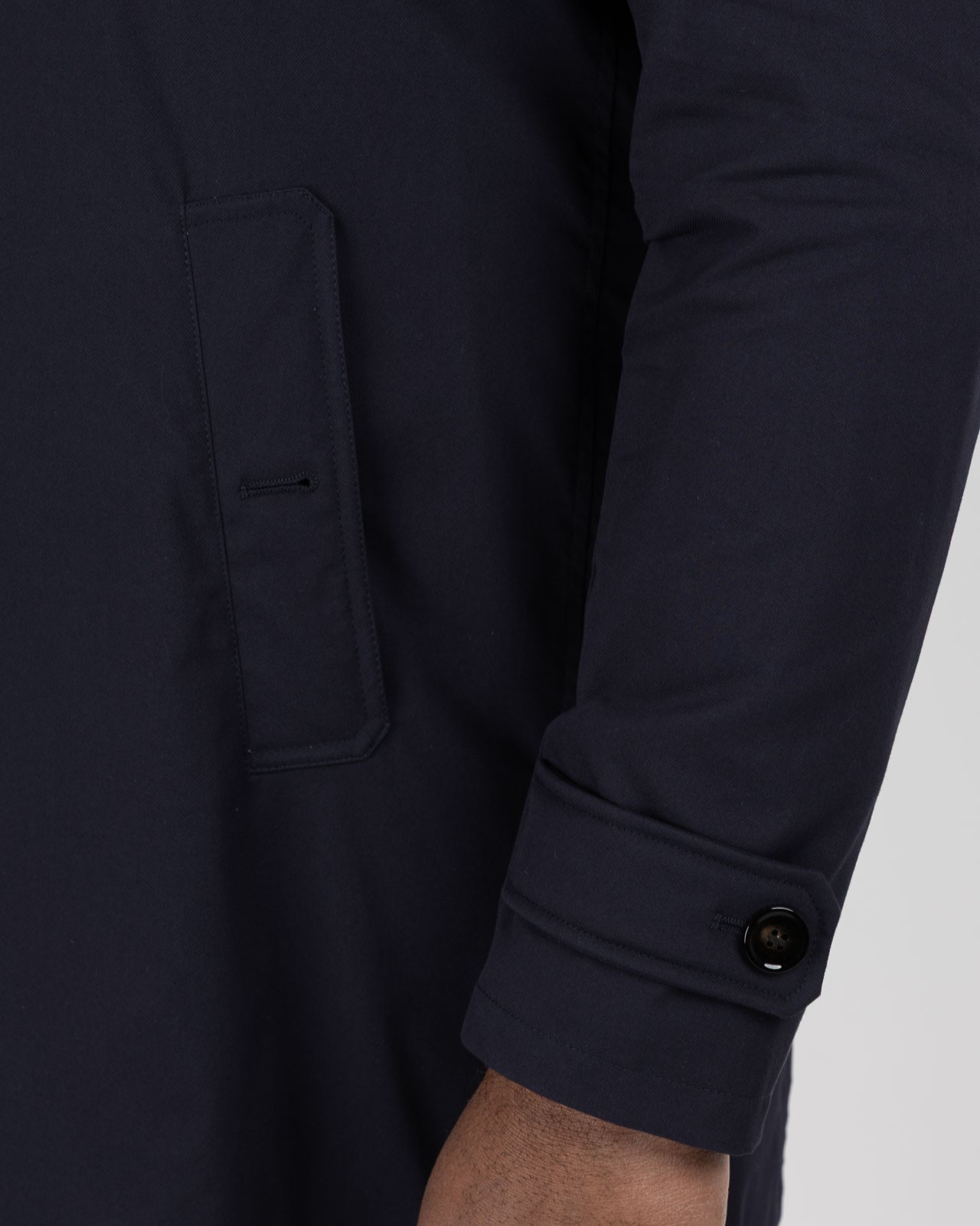 Imperméable long grande taille bleu marine