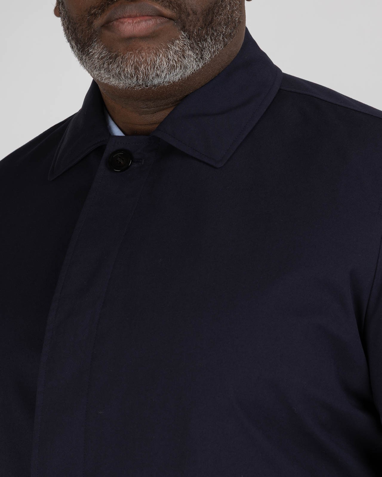 Imperméable long grande taille bleu marine