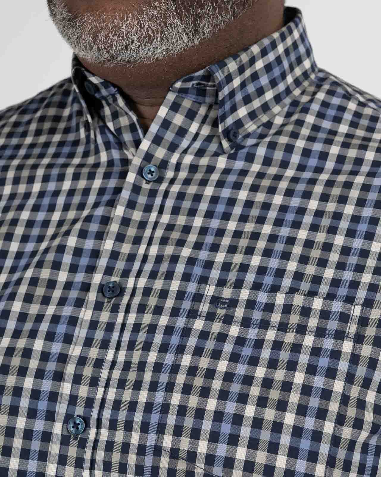 Chemisette à carreaux grande taille bleu marine