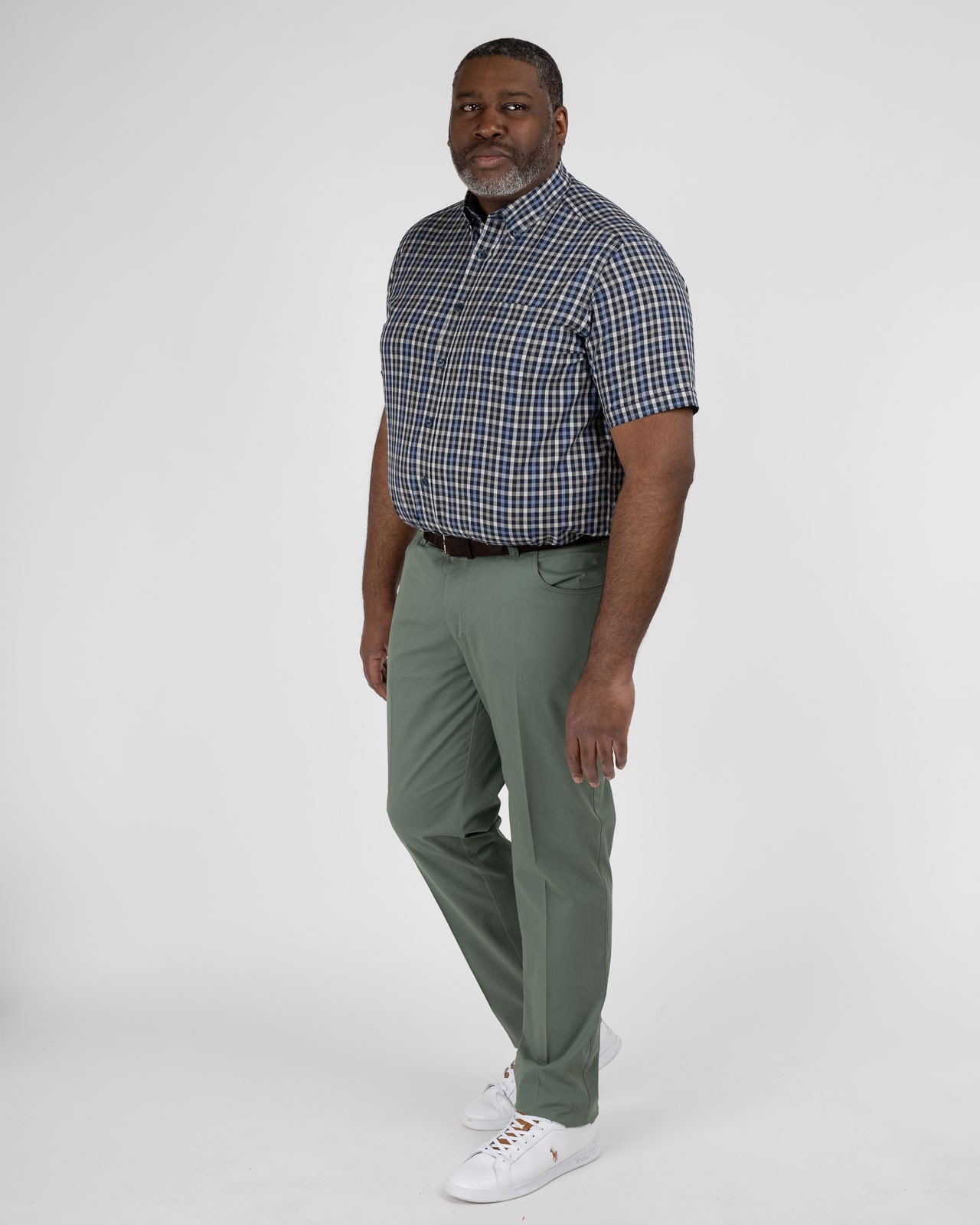 Chemisette à carreaux grande taille bleu marine