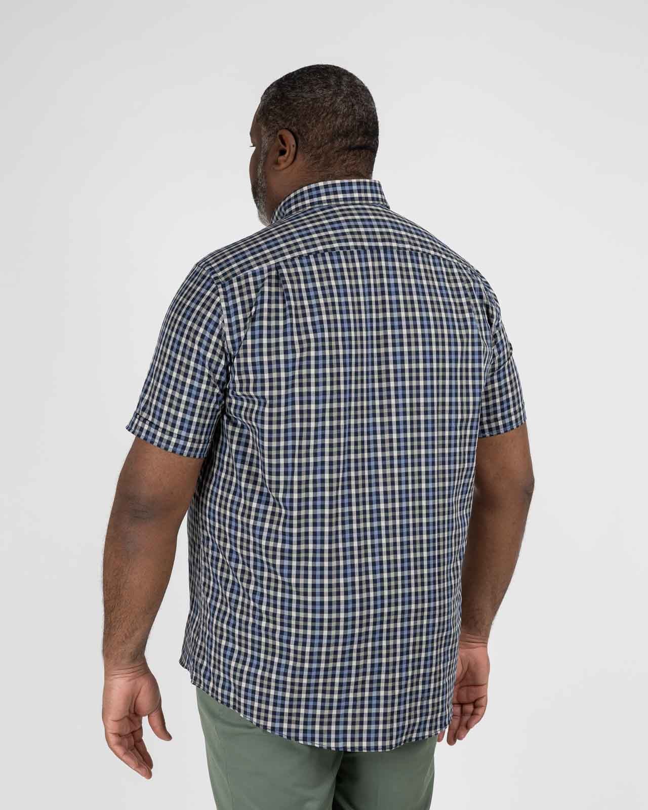 Chemisette à carreaux grande taille bleu marine