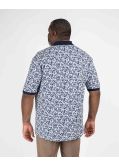 Polo piqué fleuri grande taille bleu indigo