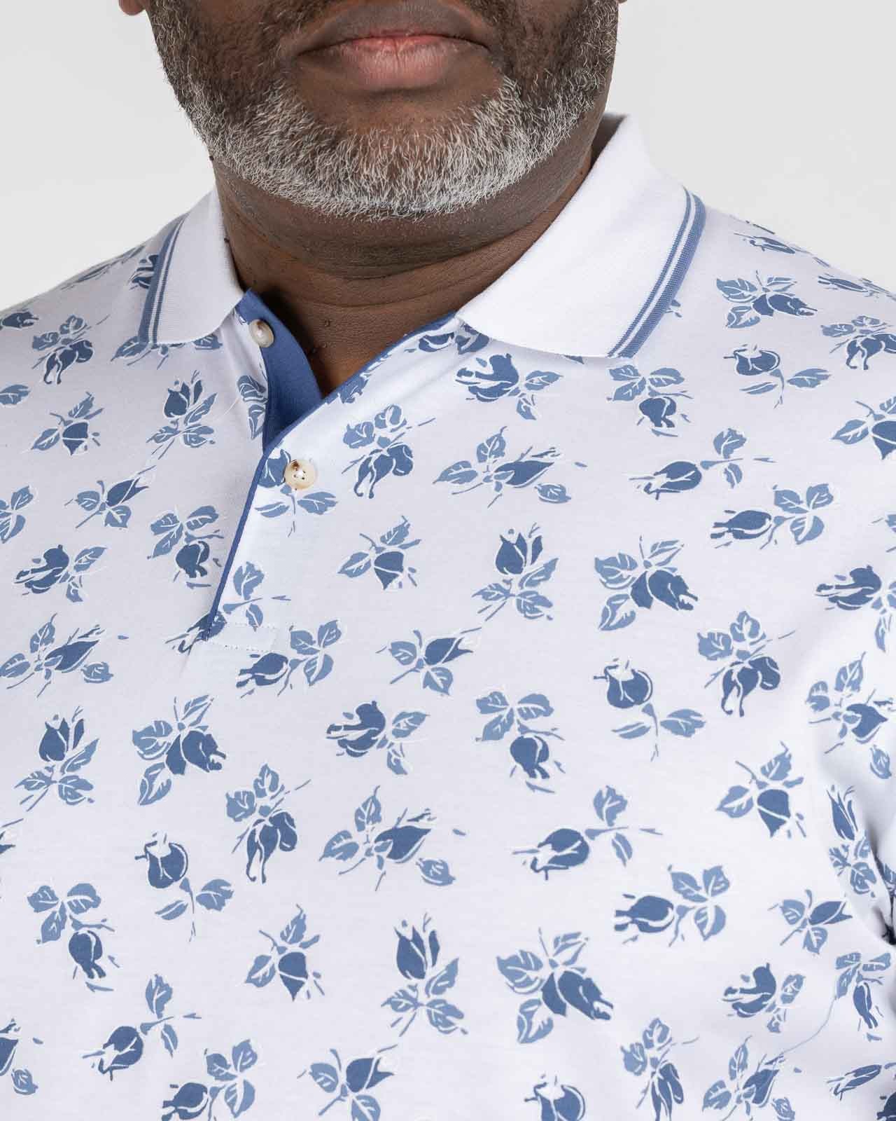 Polo jersey mercerisé grande taille blanc