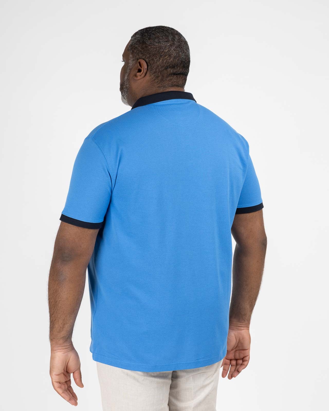 Polo piqué grande taille bleu