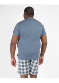 Pyjama short à carreaux grande taille bleu